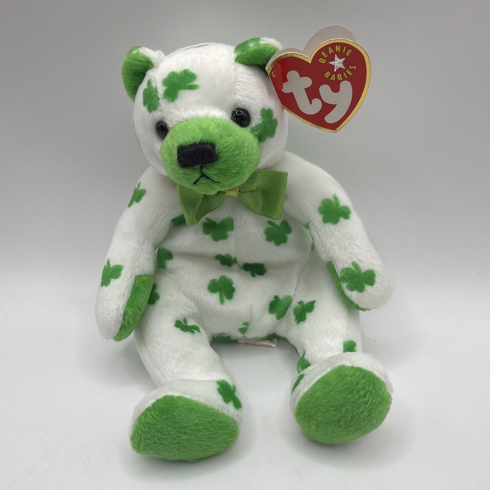 Ty Beanie Buddy CLOVER The St. Patrick's Day Bear 13" PLUSH